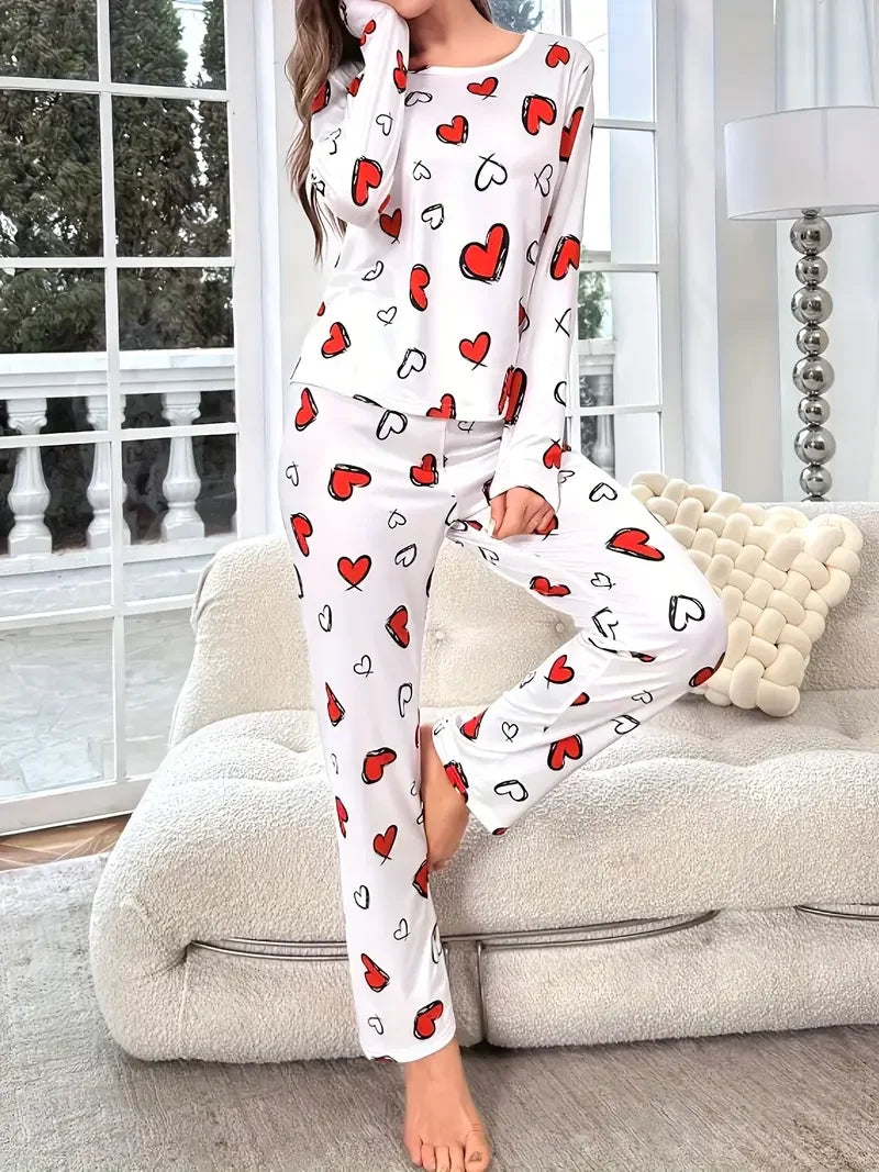 Valentine Heart Knit Pajama Set ❤️