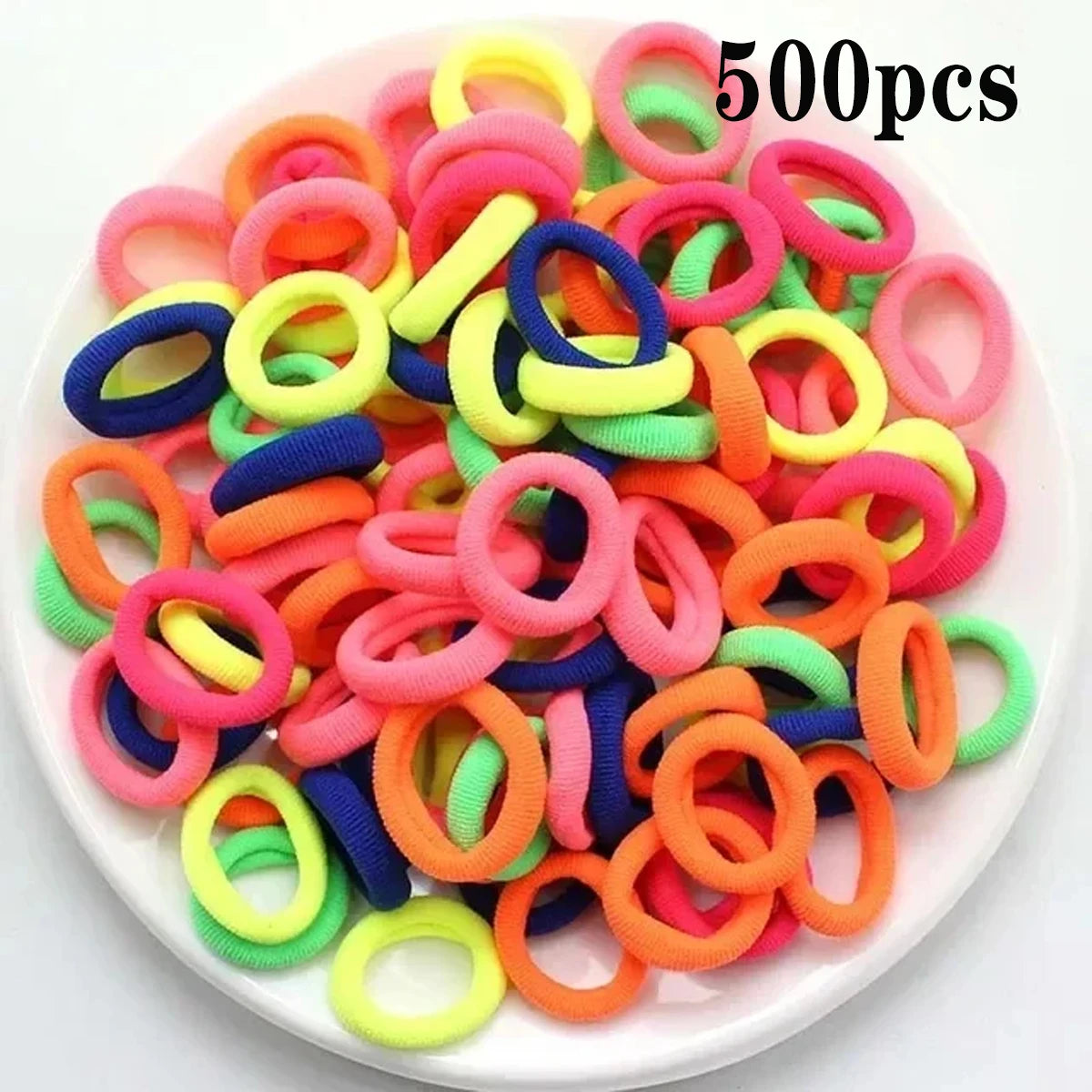 200PCS Colorful Nylon Hair Bands – Elastic Ponytail Holders