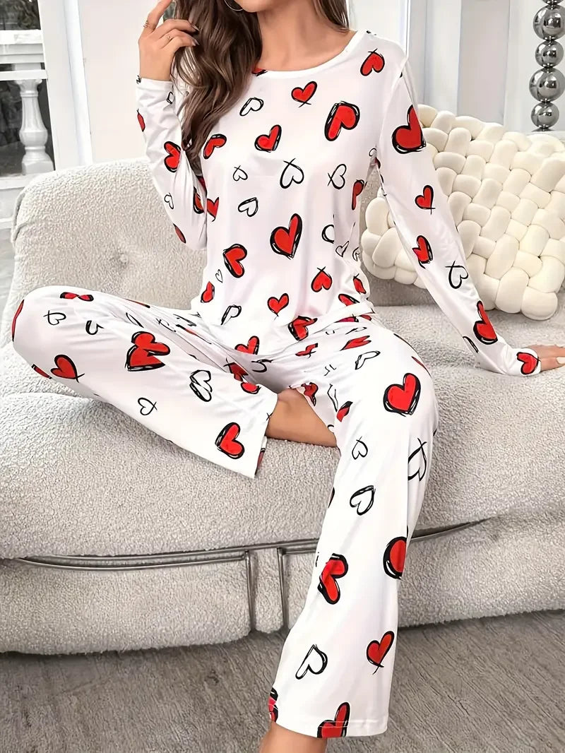 Valentine Heart Knit Pajama Set ❤️