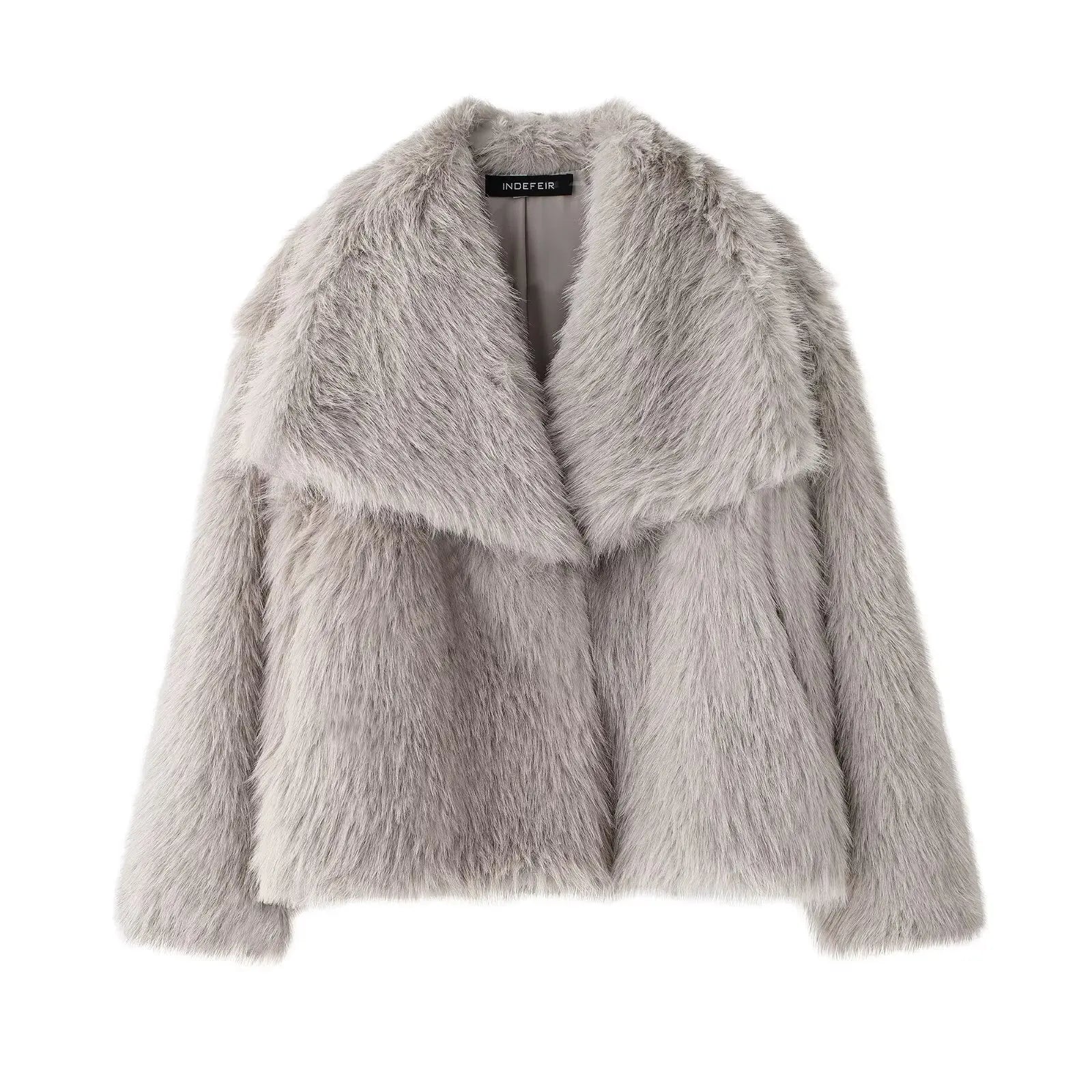Women’s Cropped Faux Fur Jacket – Chic & Warm
