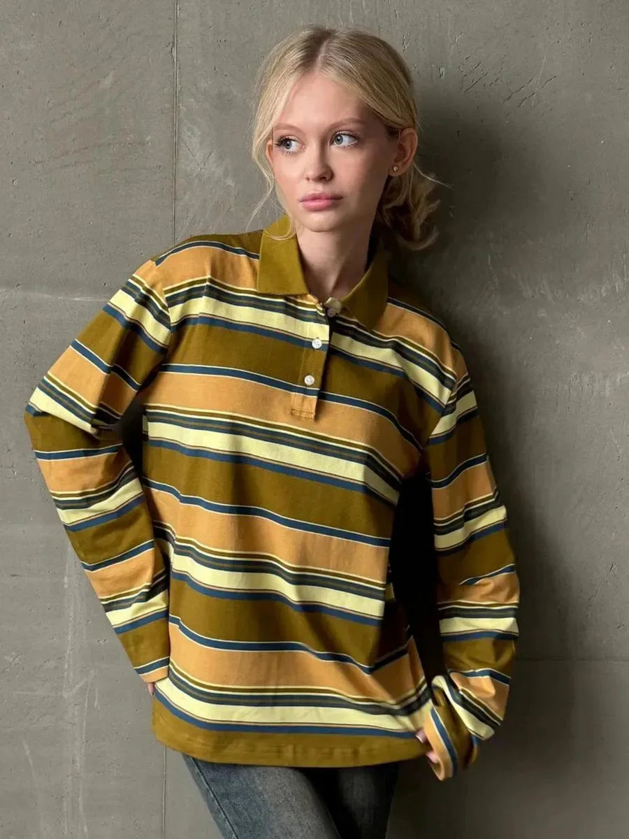 Casual Autumn Striped Long Sleeve T-Shirt
