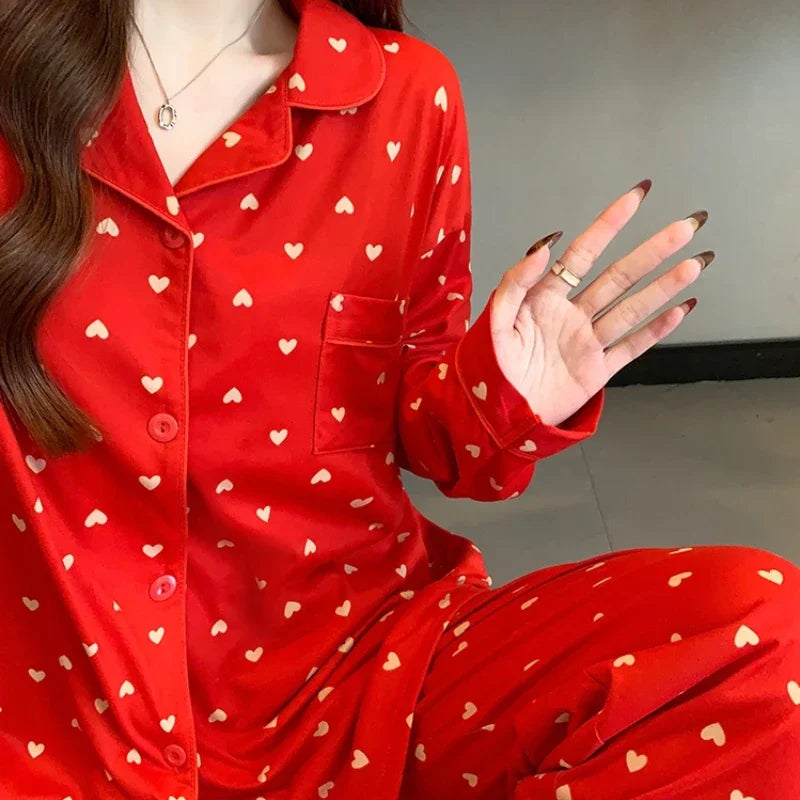 Cute Printed Long Sleeve Pajama Set