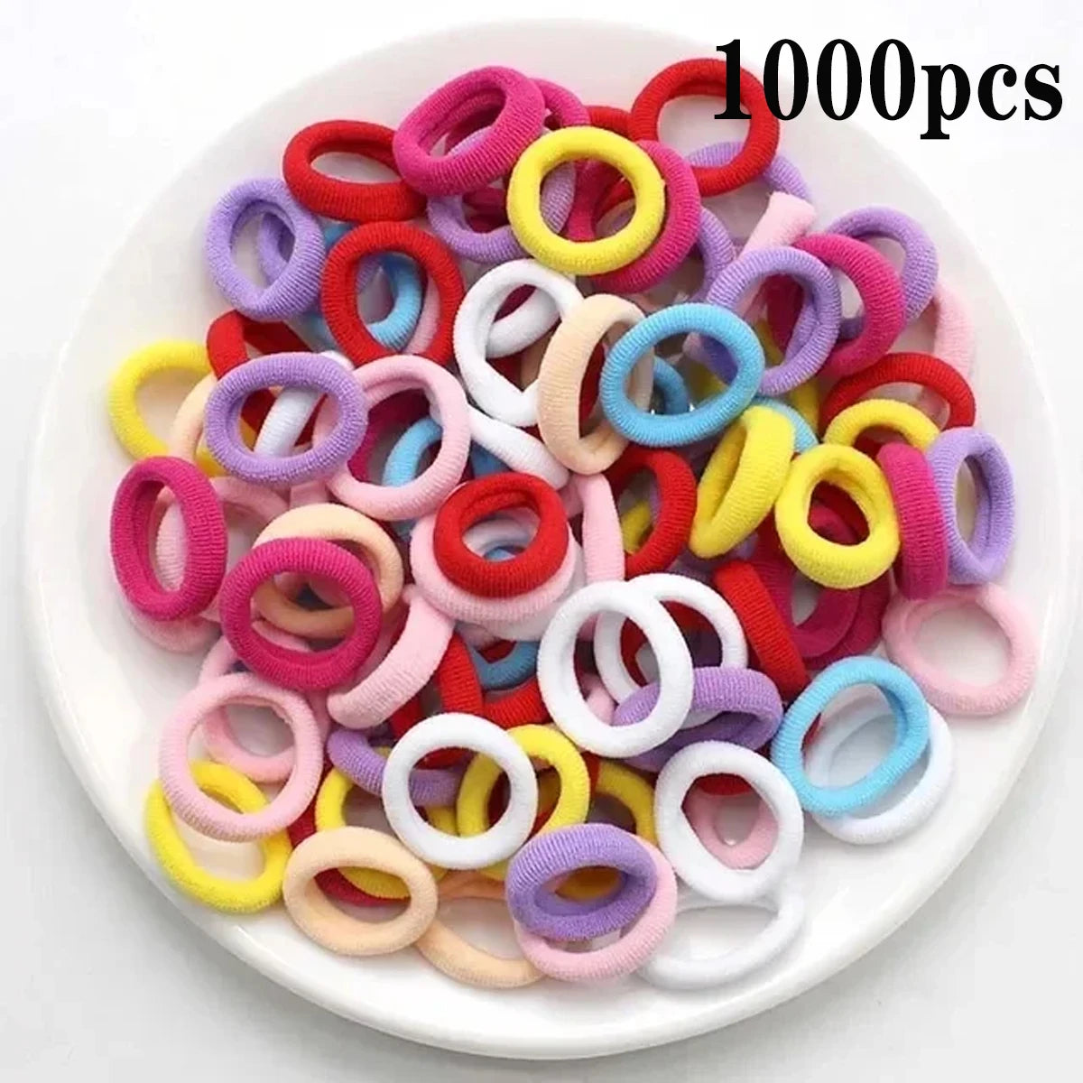 200PCS Colorful Nylon Hair Bands – Elastic Ponytail Holders