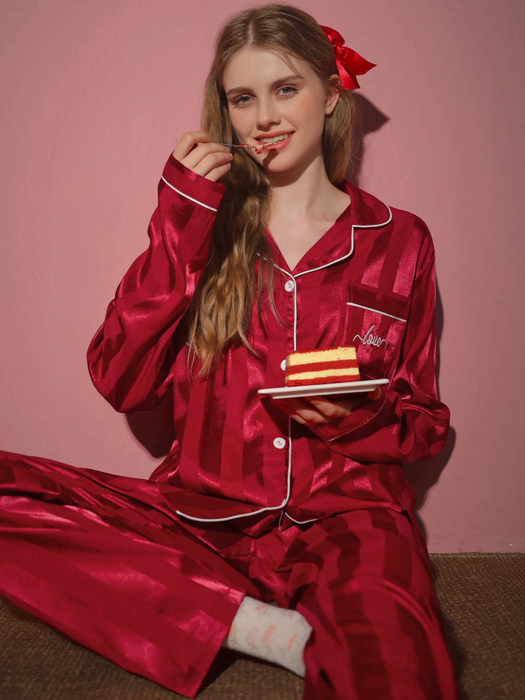 women’s striped pajama set