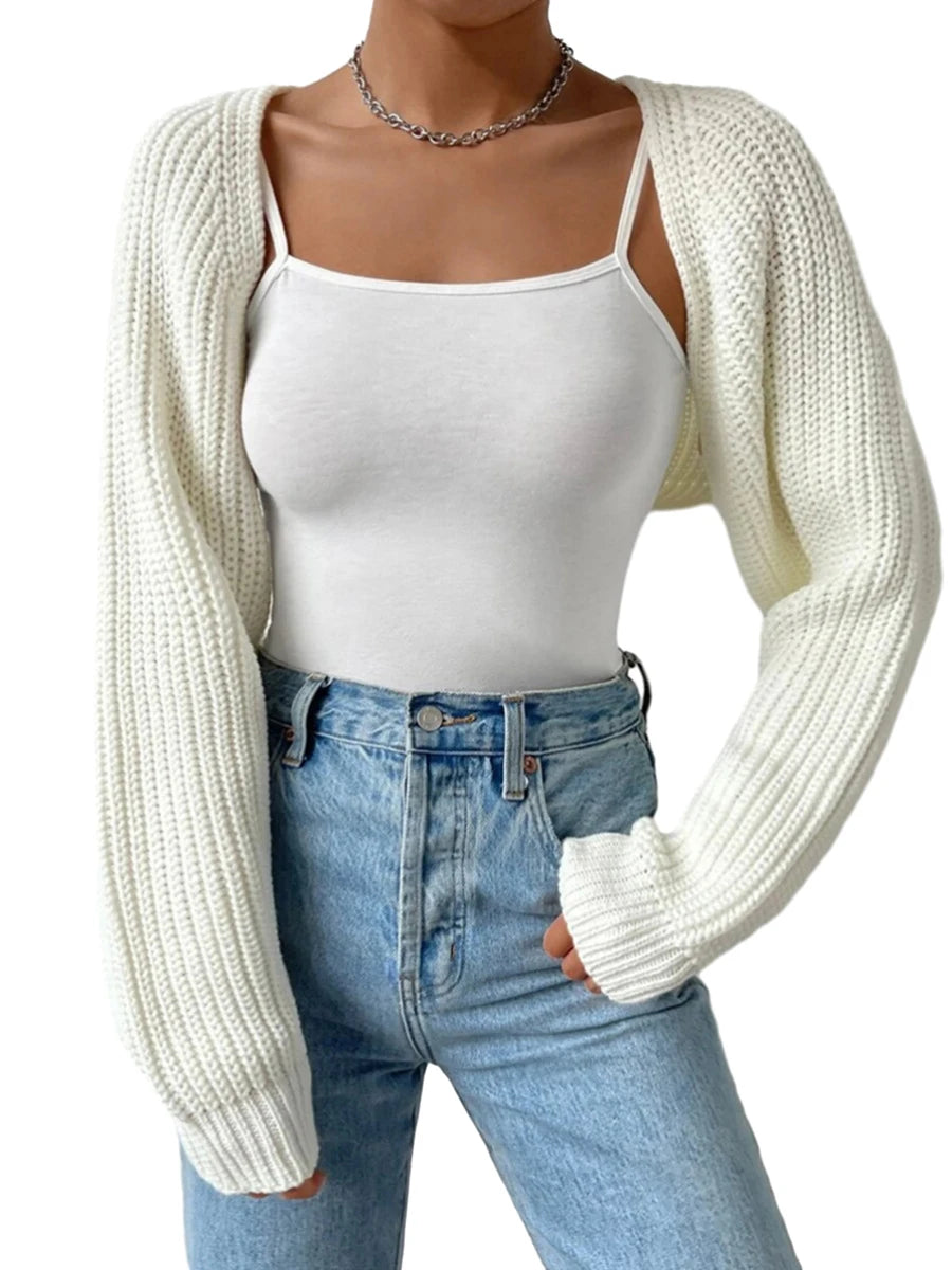 tylish Cropped Knit Cardigan – Everyday Layering Top