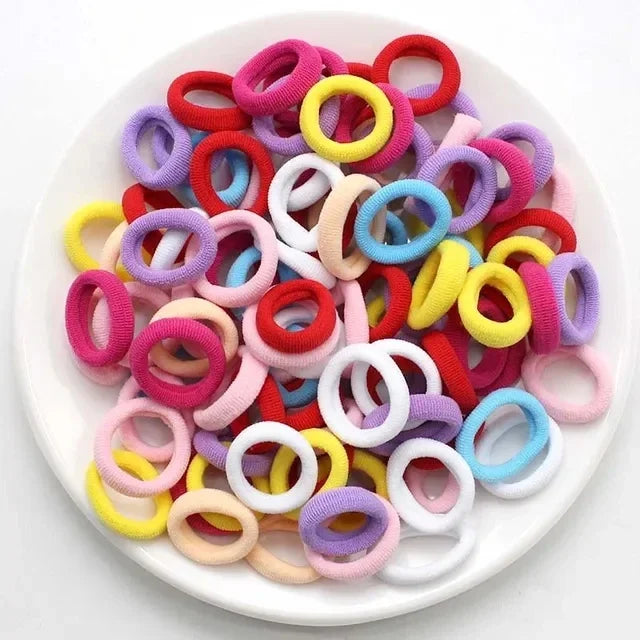 200PCS Colorful Nylon Hair Bands – Elastic Ponytail Holders