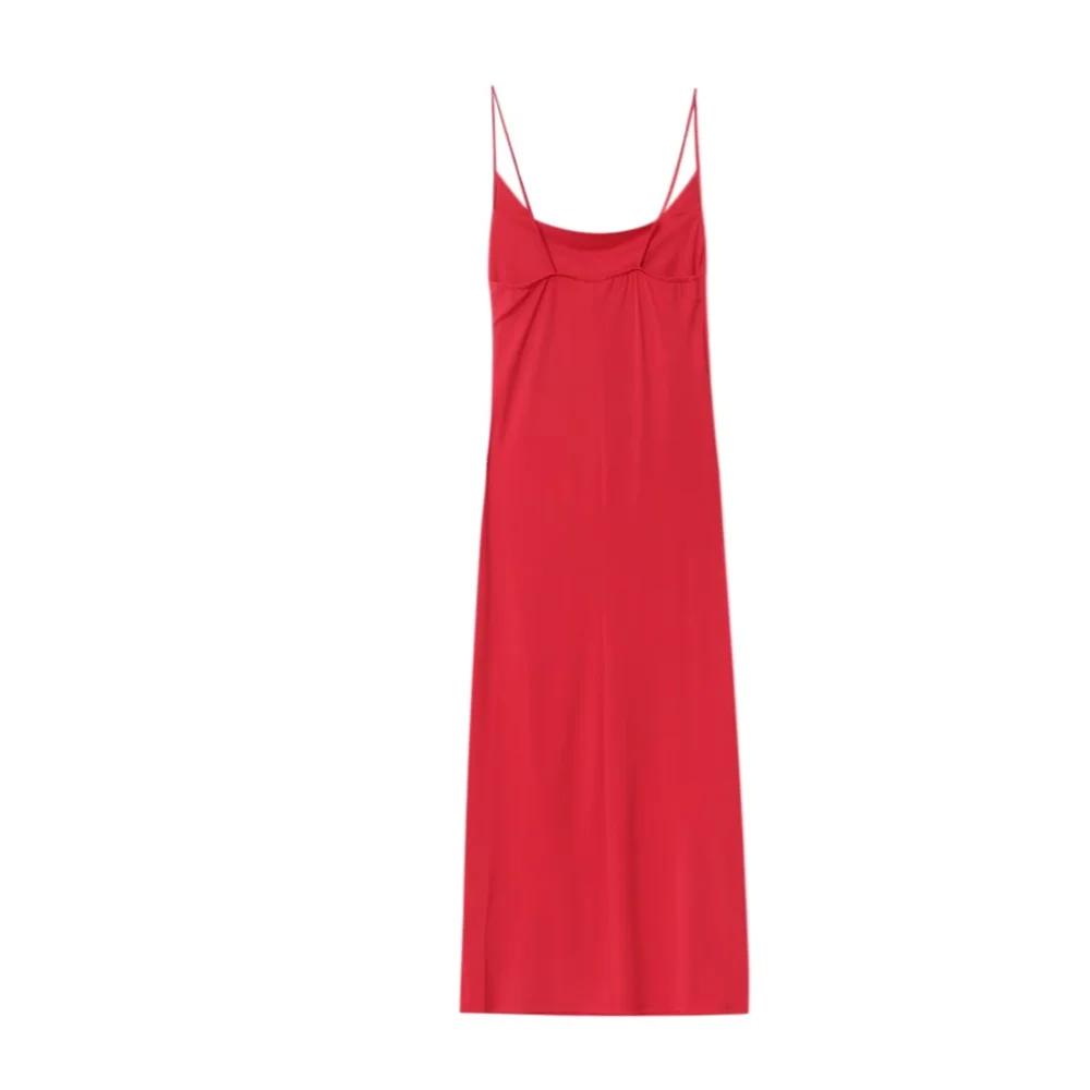 Women’s Sexy Pleated Summer Dress – Slim Fit Spaghetti Strap Maxi Dress