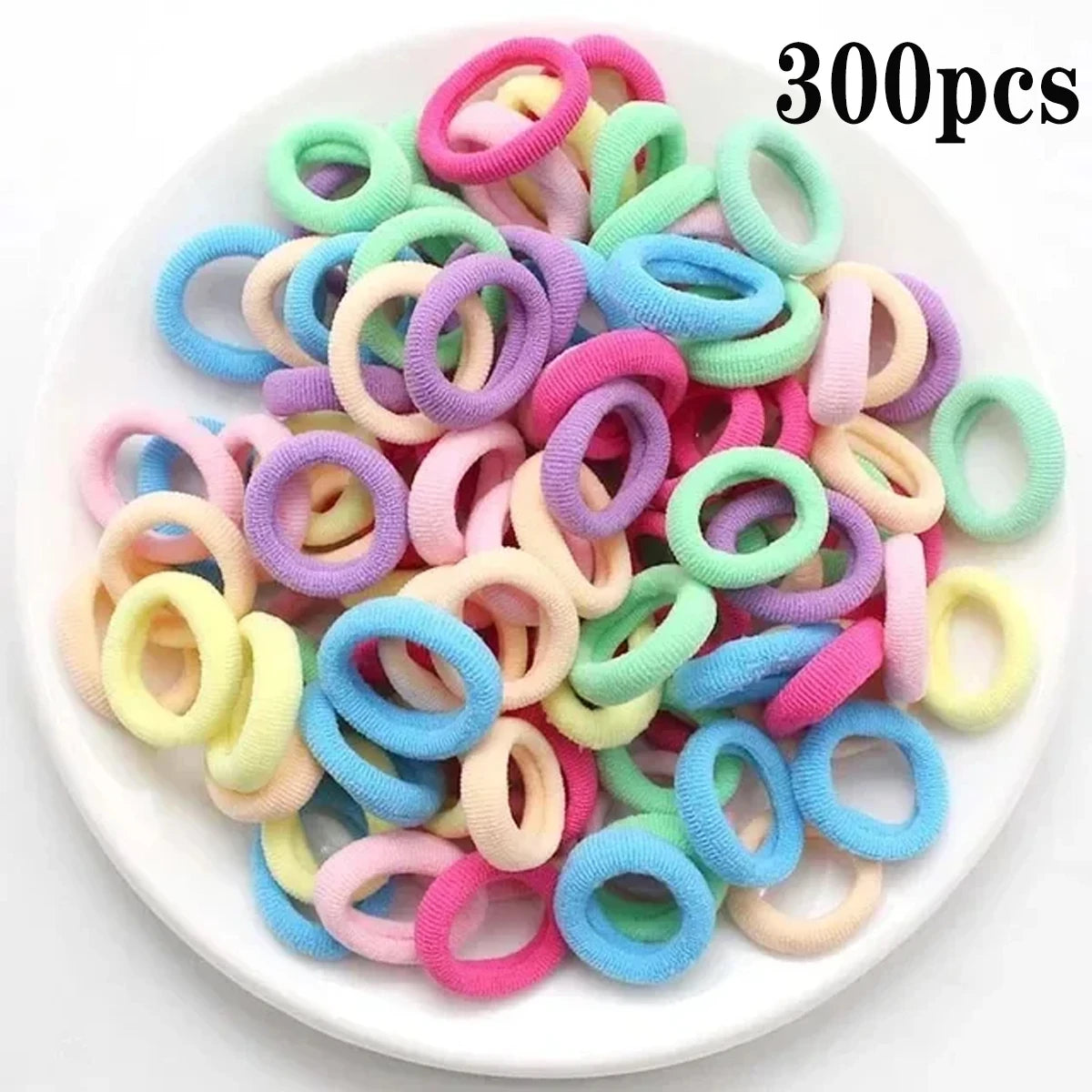 200PCS Colorful Nylon Hair Bands – Elastic Ponytail Holders
