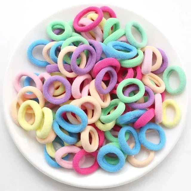 200PCS Colorful Nylon Hair Bands – Elastic Ponytail Holders