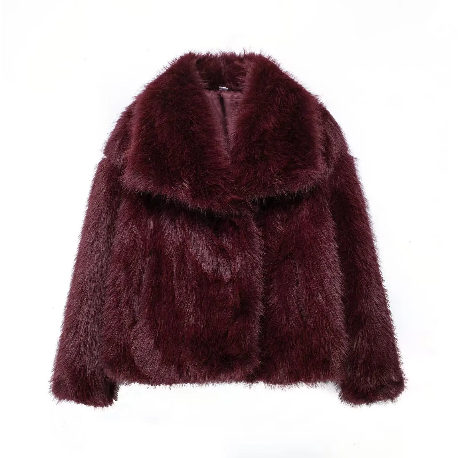 Women’s Cropped Faux Fur Jacket – Chic & Warm