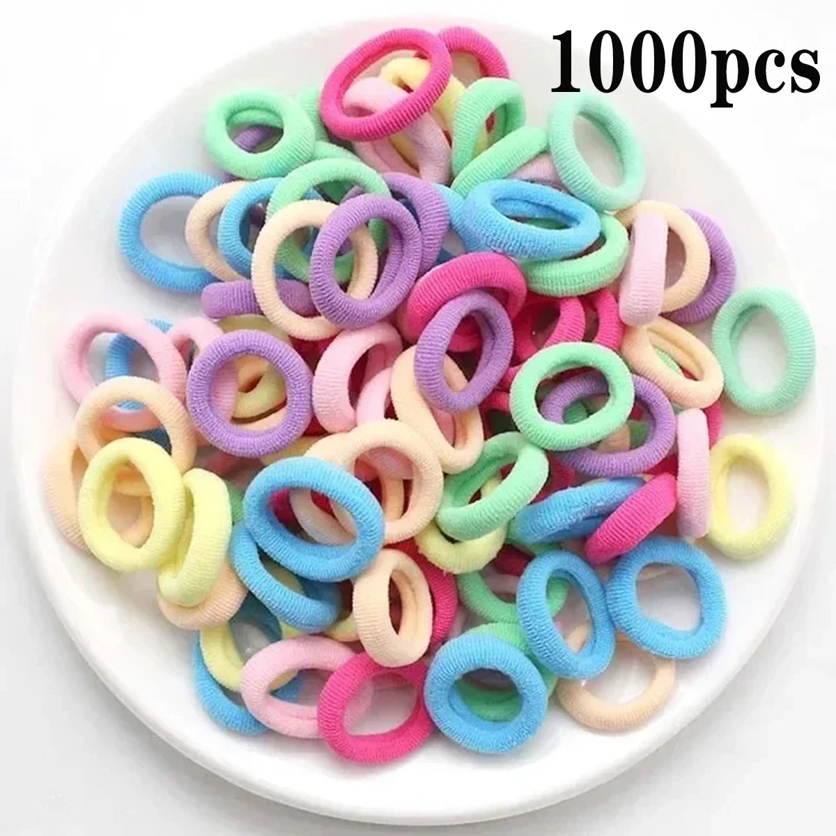 200PCS Colorful Nylon Hair Bands – Elastic Ponytail Holders