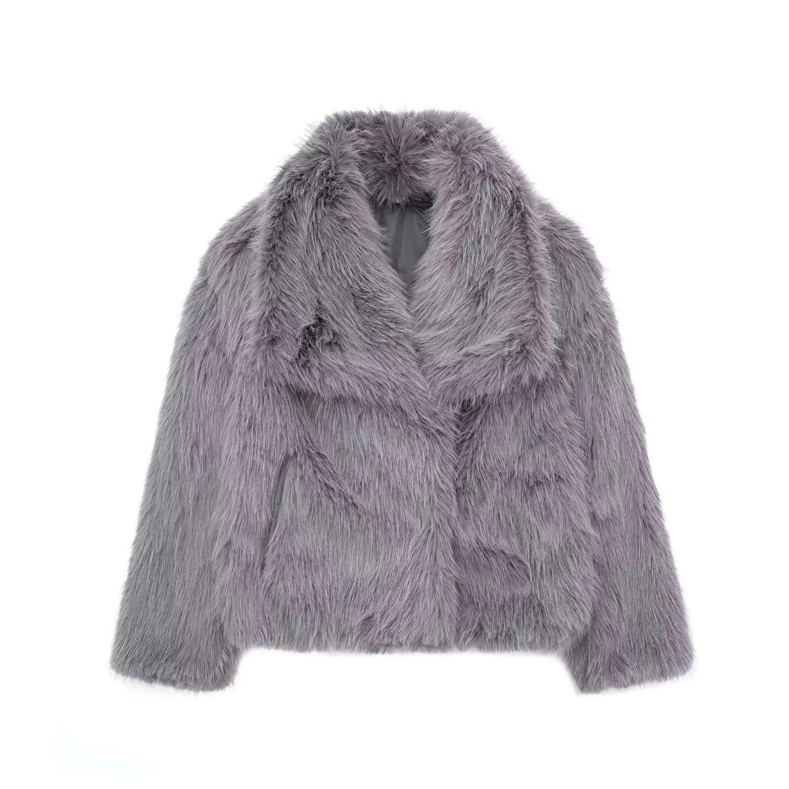 Women’s Cropped Faux Fur Jacket – Chic & Warm