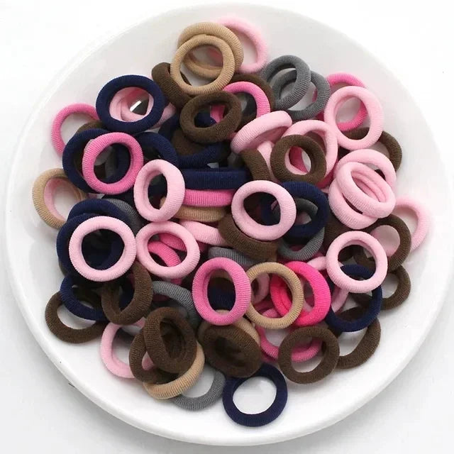 200PCS Colorful Nylon Hair Bands – Elastic Ponytail Holders