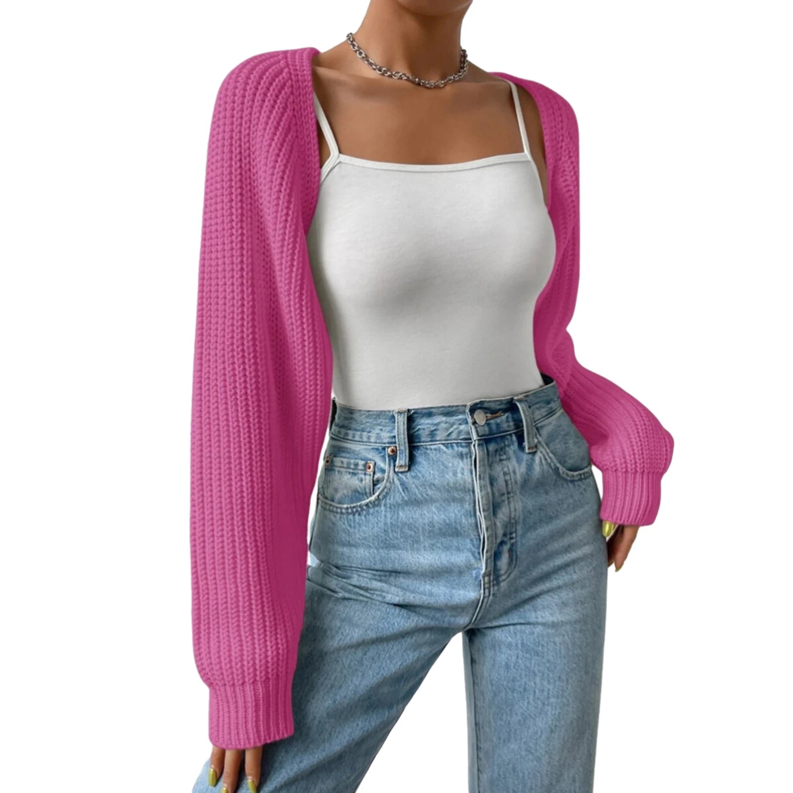 tylish Cropped Knit Cardigan – Everyday Layering Top