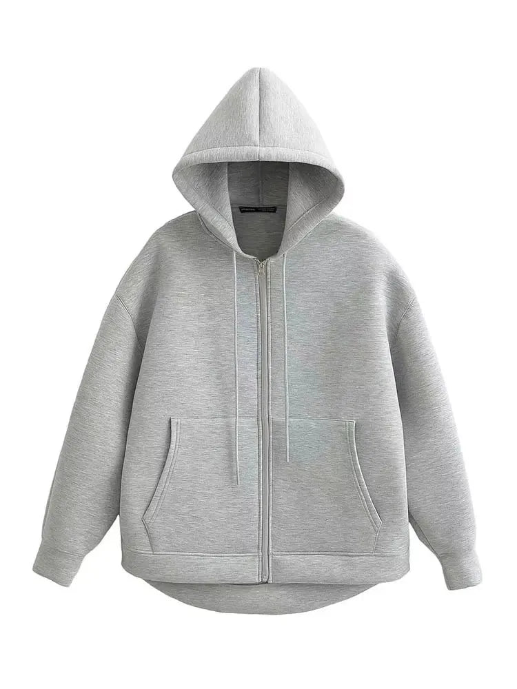 Women’s Gray Hooded Outerwear Coat