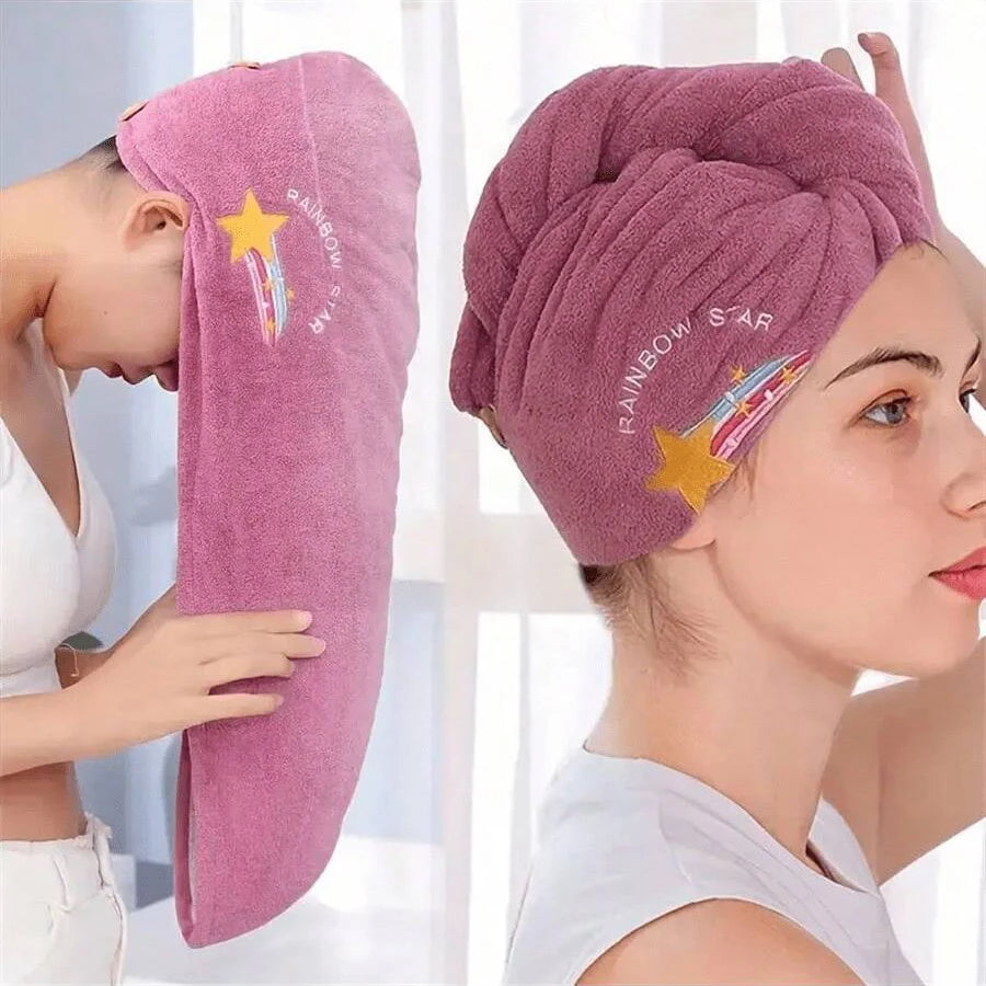 Fast-Drying Fleece Hair Wrap