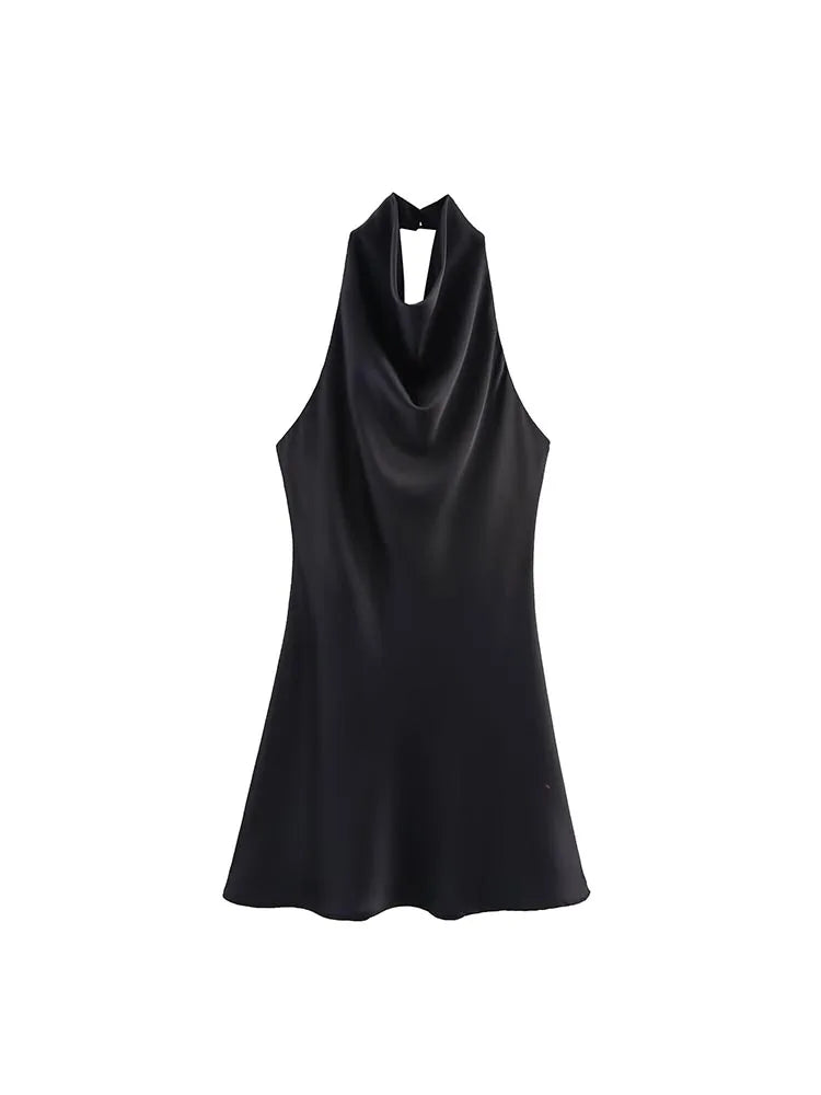Women’s Elegant Satin Halter Dress