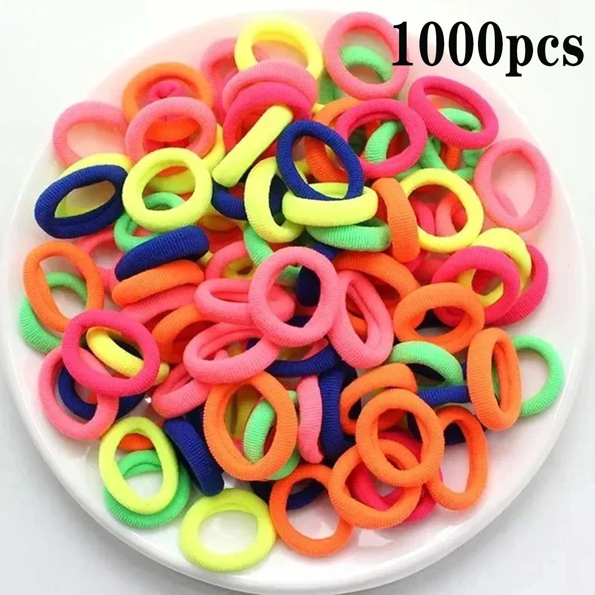 200PCS Colorful Nylon Hair Bands – Elastic Ponytail Holders