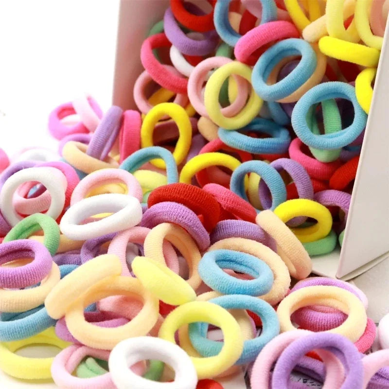 200PCS Colorful Nylon Hair Bands – Elastic Ponytail Holders