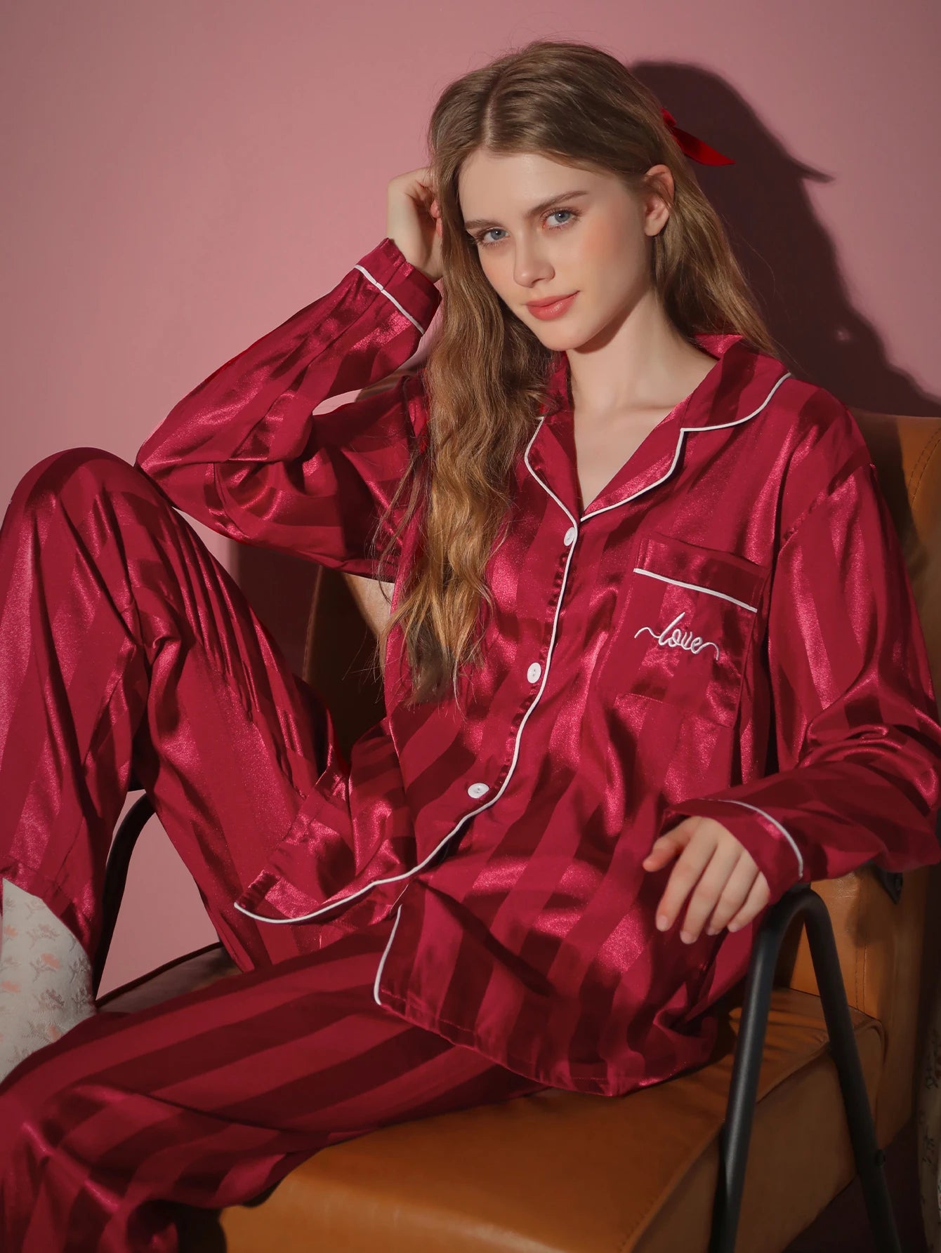 women’s striped pajama set