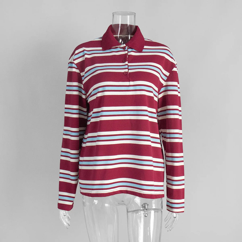 Casual Autumn Striped Long Sleeve T-Shirt