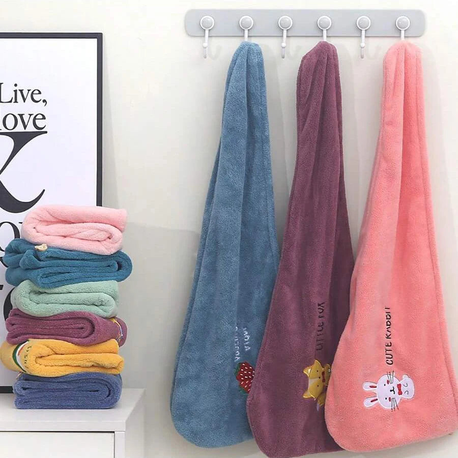 Fast-Drying Fleece Hair Wrap