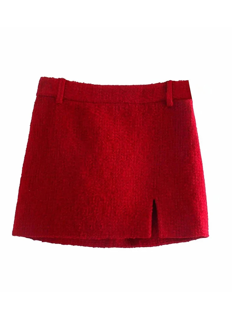 Women’s Double Breasted Skirt Suit – Elegant Office Blazer & Mini Skirt Set