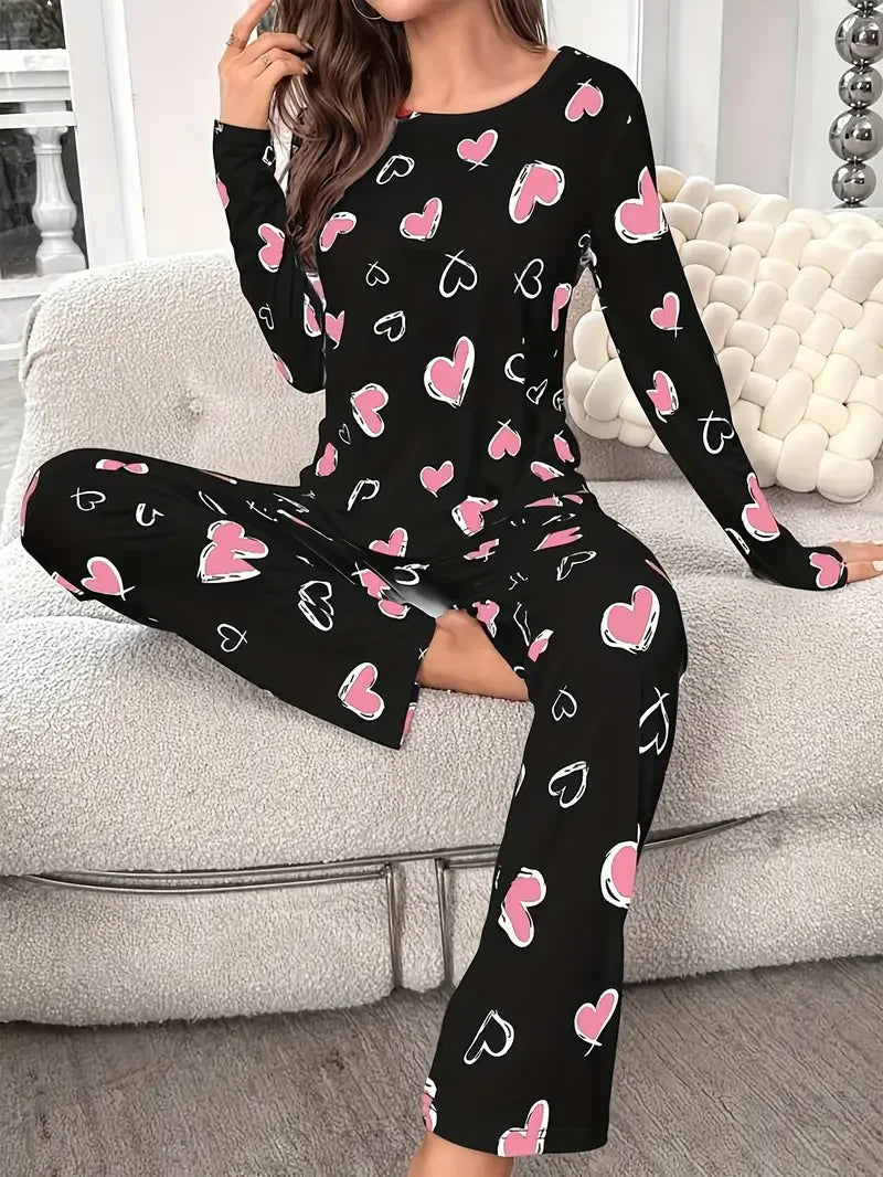 Valentine Heart Knit Pajama Set ❤️